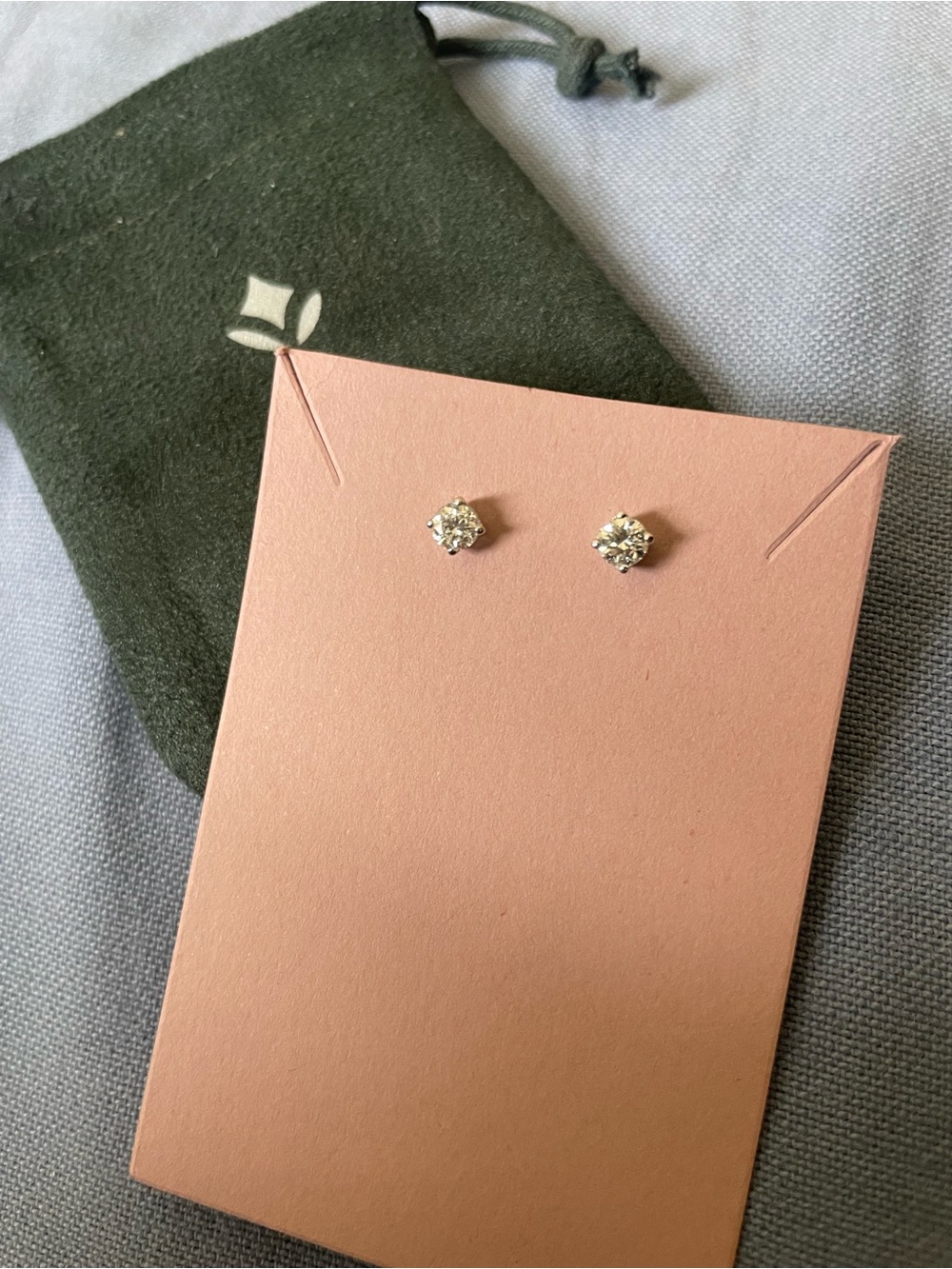 Brilliant Earth 1/4 carat lab grown diamond earrings
